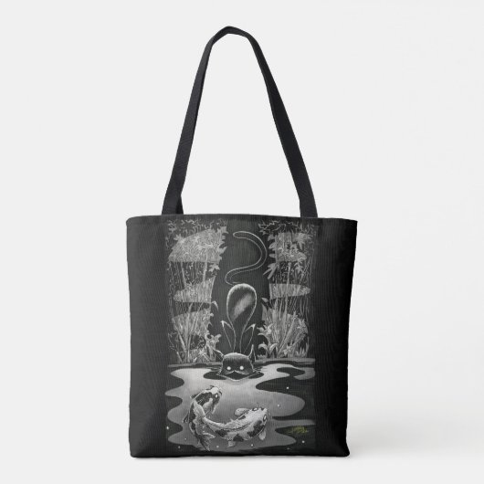 Boo Kitty fischen Tote Bag Tasche (Rückseite)