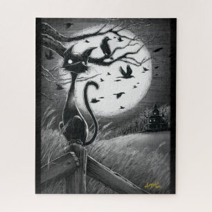 Boo Kitty fühlt sich an einem Ominous Wind Jigsaw  Puzzle