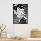 Boo Kitty hilft mit Waschplakat Poster (Küche)