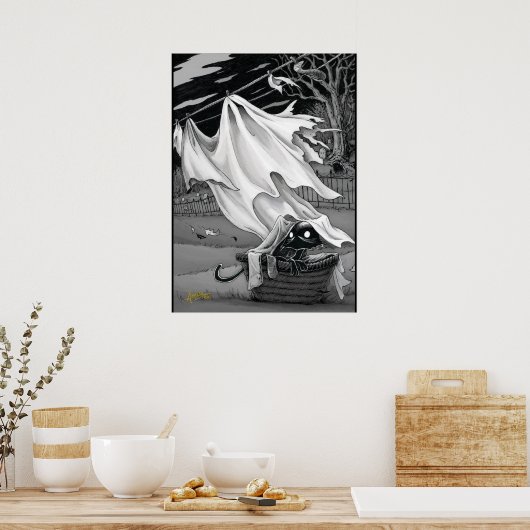 Boo Kitty hilft mit Waschplakat Poster (Küche)