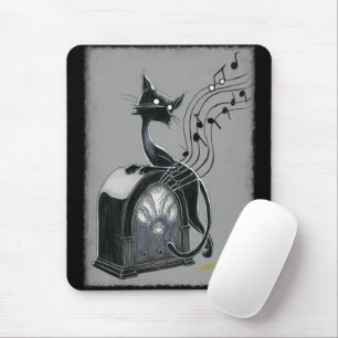 Boo Kitty hört die Musik Maus Pad Mousepad