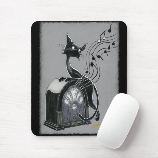 Boo Kitty hört die Musik Maus Pad Mousepad (Mit Mouse)