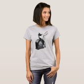 Boo Kitty hört Musik T-Shirt (Vorne ganz)