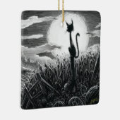 Boo Kitty im Mondlicht Keramik Ornament (Rechts)