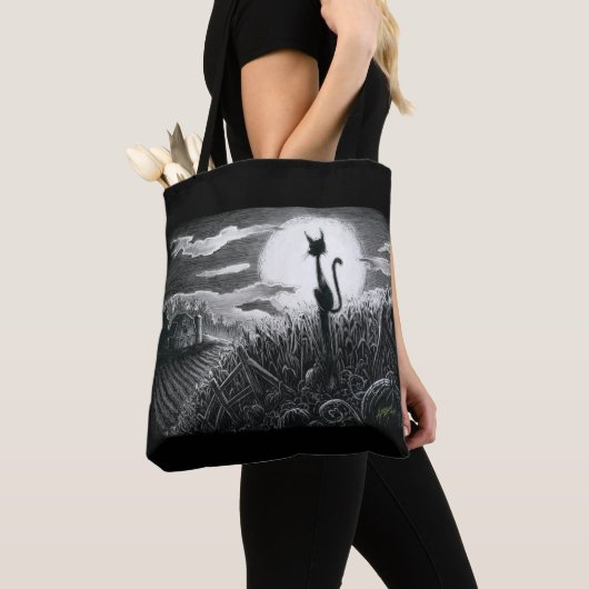 Boo Kitty im Mondlicht Tote Bag Tasche (Von Nahem)