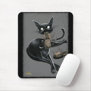 Boo Kitty isst Slippers Mouse Pad Mousepad