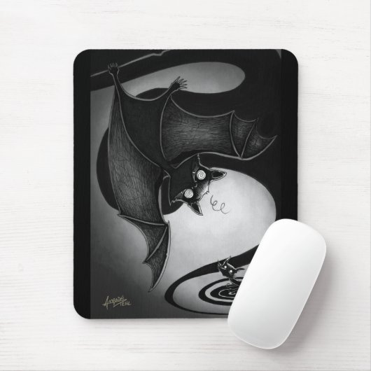 Boo Kitty mit einem Dizzy Bat Mouse Pad Mousepad (Mit Mouse)
