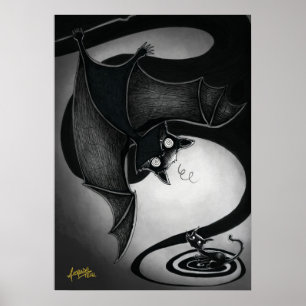 Boo Kitty mit einem Dizzy Bat Poster