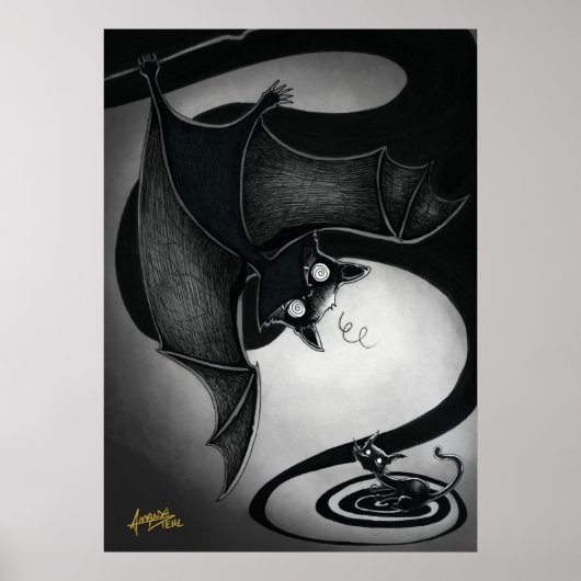 Boo Kitty mit einem Dizzy Bat Poster (Vorne)