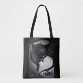 Boo Kitty mit einem Dizzy Bat Tote Bag Tasche (Vorderseite)