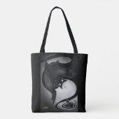 Boo Kitty mit einem Dizzy Bat Tote Bag Tasche (Rückseite)