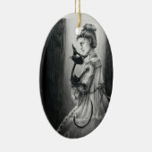 Boo Kitty mit ihrem Geist Keramik Ornament (Rechts)