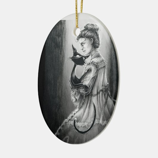 Boo Kitty mit ihrem Geist Keramik Ornament (Links)