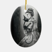 Boo Kitty mit ihrem Geist Keramik Ornament (Vorne)