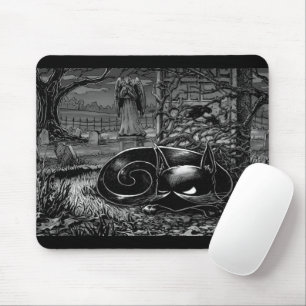 Boo Kitty Nickerchen in einem Friedhof Mouse Pad Mousepad