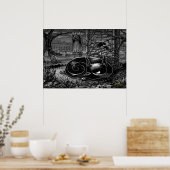 Boo Kitty Nickerchen in einem Friedhof Poster (Küche)
