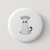 Boo Kitty Niedlich Ghost Cat Halloween Spooky Kitt Button (Vorderseite)