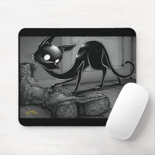 Boo Kitty pokes ein Boot Mouse Pad Mousepad (Mit Mouse)