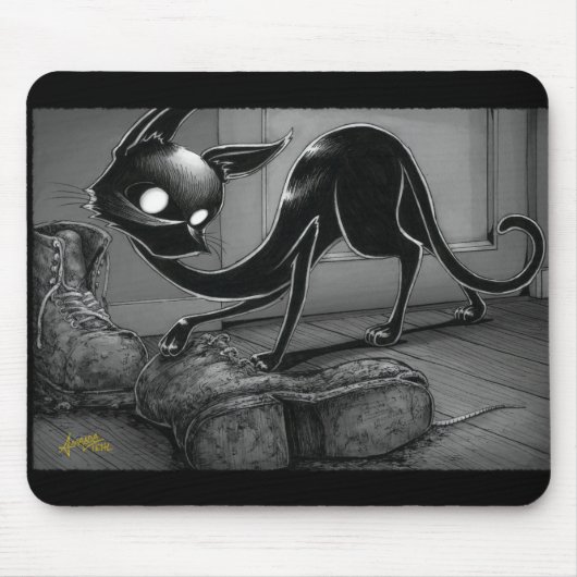 Boo Kitty pokes ein Boot Mouse Pad Mousepad (Vorne)