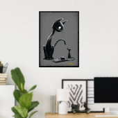 Boo Kitty Ponders Mouse Traps Poster (Heimbüro)