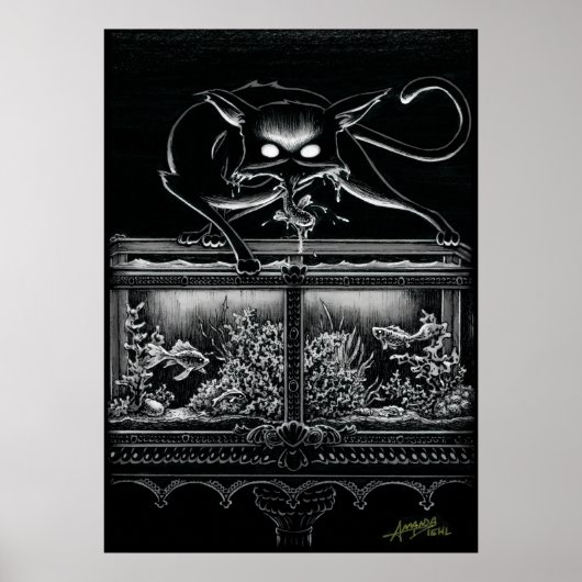 Boo Kitty rät das Aquarium Poster (Vorne)