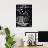 Boo Kitty Reads Dune Poster (Heimbüro)