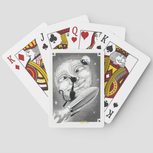 Boo Kitty Rockets zum Mond Spielkarten (Rückseite)