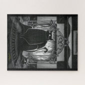 Boo Kitty setzt sich auf das Jigsaw Puzzle (Horizontal)