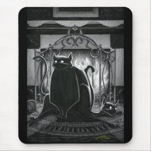 Boo Kitty setzt sich auf die Maus Mousepad