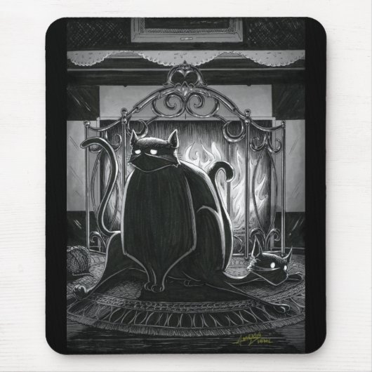 Boo Kitty setzt sich auf die Maus Mousepad (Vorne)