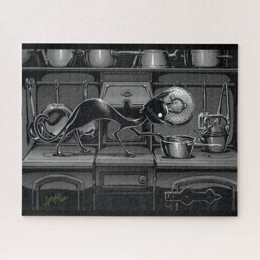 Boo Kitty sieht, was das Jigsaw Puzzle kocht (Horizontal)