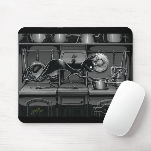Boo Kitty sieht, was Kochen Mouse Pad ist Mousepad (Mit Mouse)