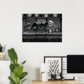 Boo Kitty sieht, was Kochen Poster ist (Heimbüro)