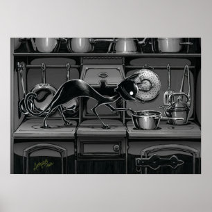 Boo Kitty sieht, was Kochen Poster ist
