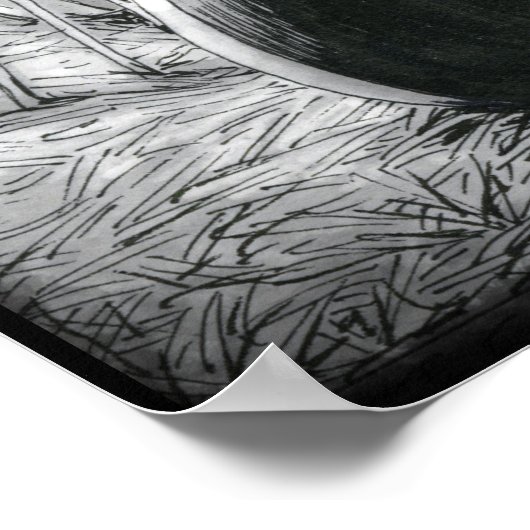 Boo Kitty Stares am Shadows Poster (Ecke)