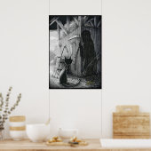 Boo Kitty Stares am Shadows Poster (Küche)