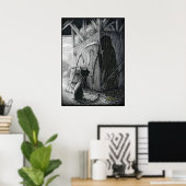 Boo Kitty Stares am Shadows Poster (Heimbüro)