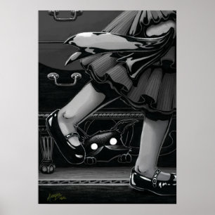 Boo Kitty verbirgt sich unter dem Möbelposter Poster