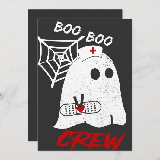 BOO Krankenschwester Crew Tee, lustige halloween K Einladung (Vorne/Hinten)