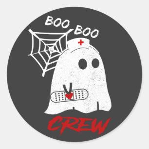 BOO Krankenschwester Crew Tee, lustige halloween K Runder Aufkleber