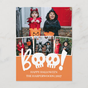 Boo Kürbis Jack-o-Lantern Frohes Halloween 4 Foto Feiertagspostkarte