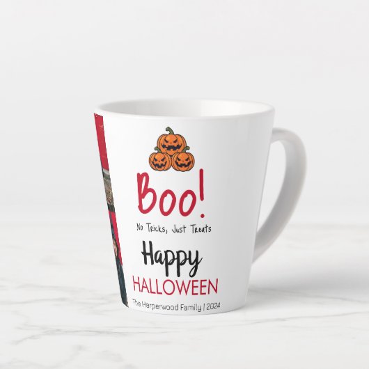 Boo Kürbiskürbis Jack-o-Laterne glückliches Hallow Milchtasse (Rechte Ecke)