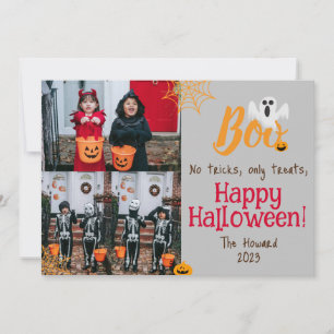 Boo-Kürbiskürbis-Jack-o-Laterne Halloween FotoColl Feiertagskarte
