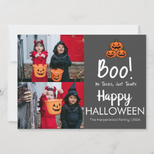 Boo-Kürbiskürbis-Jack-o-Laterne Halloween FotoColl Feiertagskarte