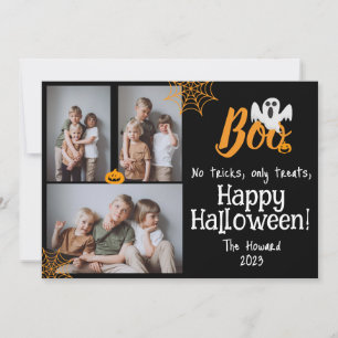Boo-Kürbiskürbis-Jack-o-Laterne Halloween FotoColl Feiertagskarte