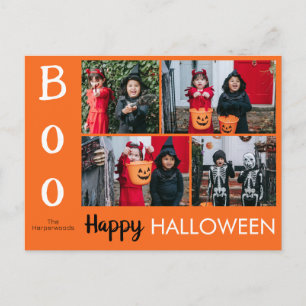 Boo-Kürbiskürbis-Jack-o-Laterne Halloween FotoColl Feiertagspostkarte