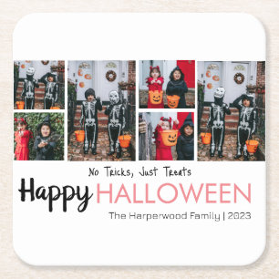 Boo-Kürbiskürbis-Jack-o-Laterne Halloween FotoColl Rechteckiger Pappuntersetzer