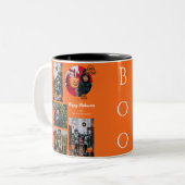 Boo-Kürbiskürbis-Jack-o-Laterne Halloween FotoColl Zweifarbige Tasse (Vorderseite Links)