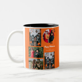 Boo-Kürbiskürbis-Jack-o-Laterne Halloween FotoColl Zweifarbige Tasse
