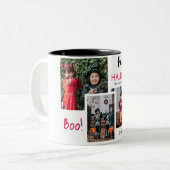 Boo-Kürbiskürbis-Jack-o-Laterne Halloween FotoColl Zweifarbige Tasse (Vorderseite Links)